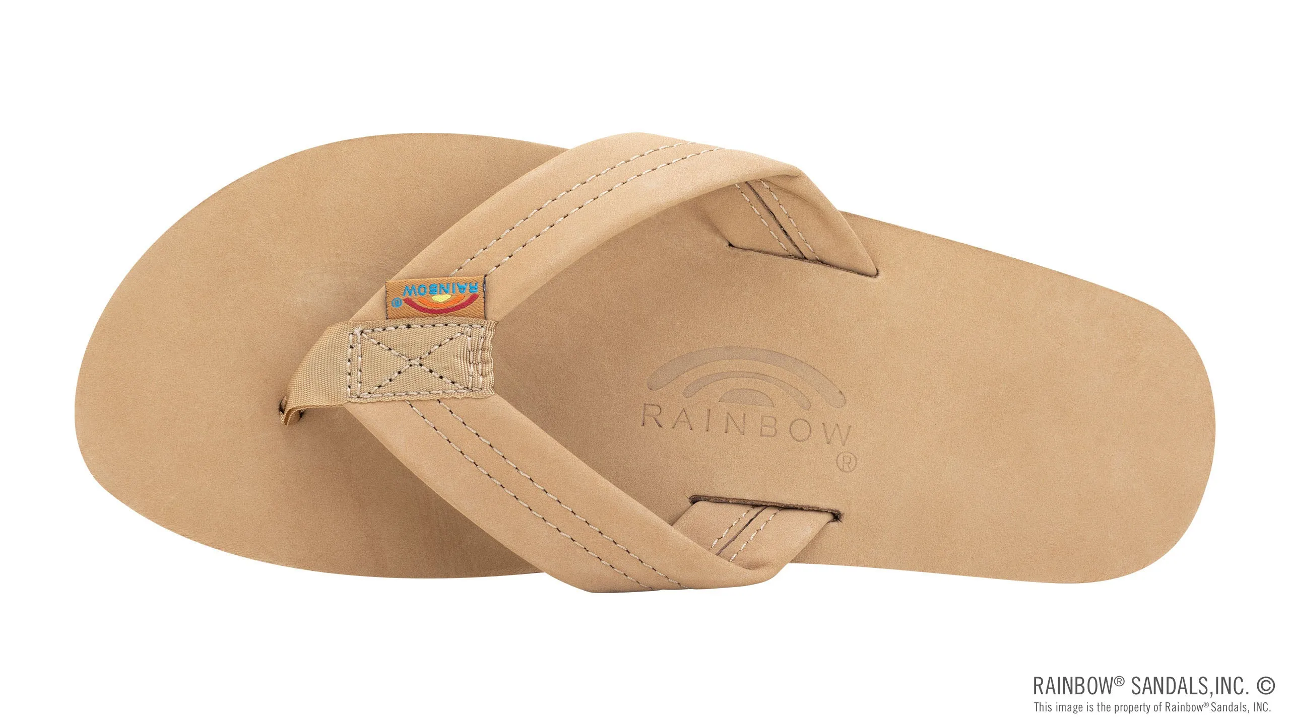 Rainbow Sandals Men's Single Layer Premier Leather with Arch Support 1" Strap - Sierra Brown