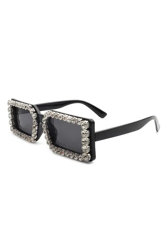 Rhinestone Square Sunglasses