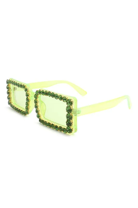 Rhinestone Square Sunglasses