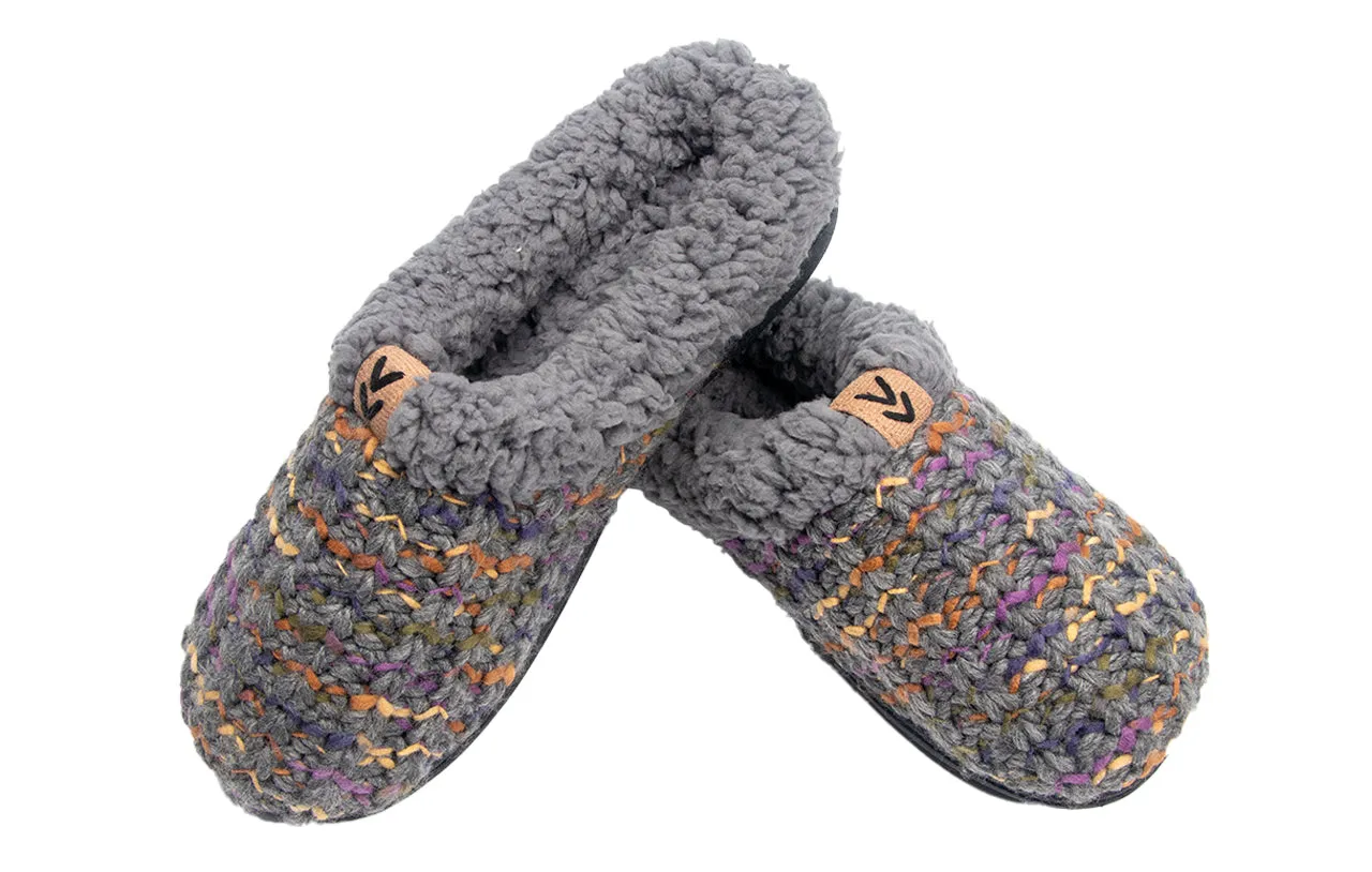 Roxoni Women's Slippers Tight Knit Clog With Fleece Trim