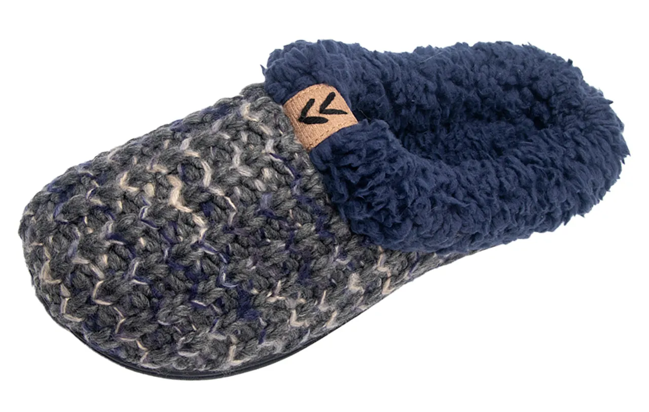 Roxoni Women's Slippers Tight Knit Clog With Fleece Trim