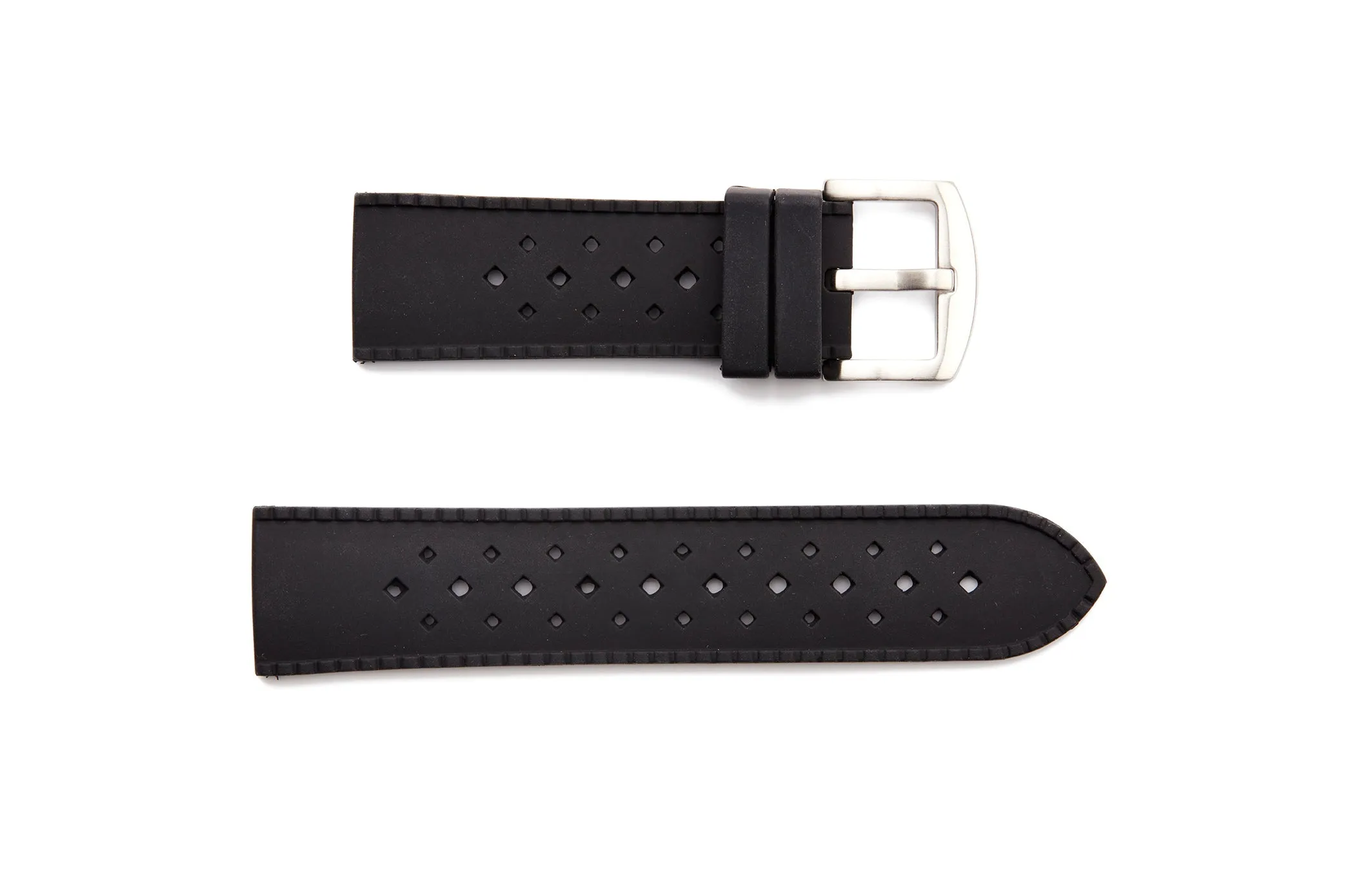 RUB-18 New Diamond Style Rubber Regular Watch Strap