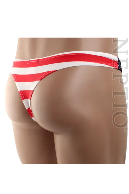 Shop American Flag Stars and Stripes Thong Swimsuit for Men