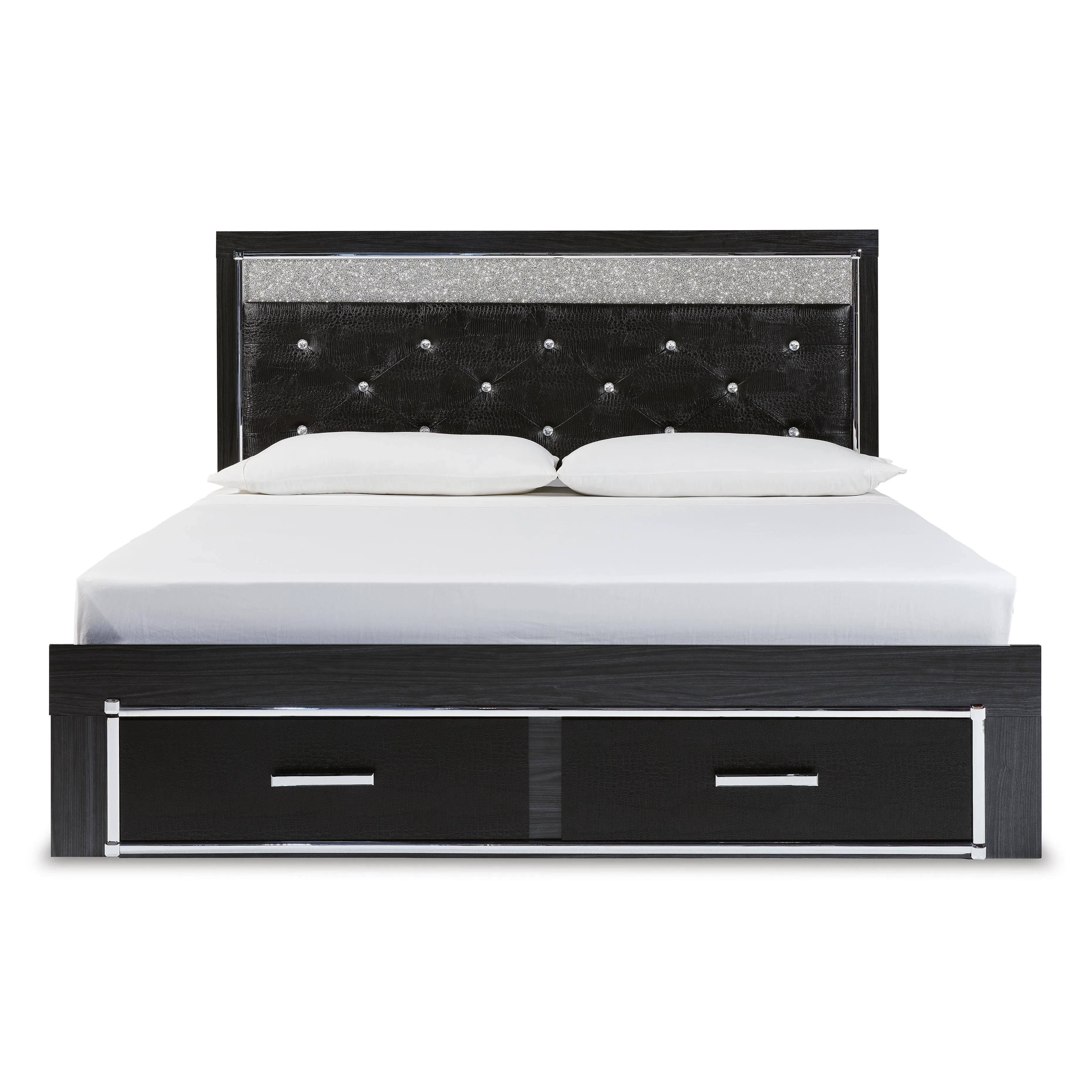 Signature Design by Ashley Kaydell King Upholstered Panel Bed with Storage B1420-158/B1420-56S/B1420-97