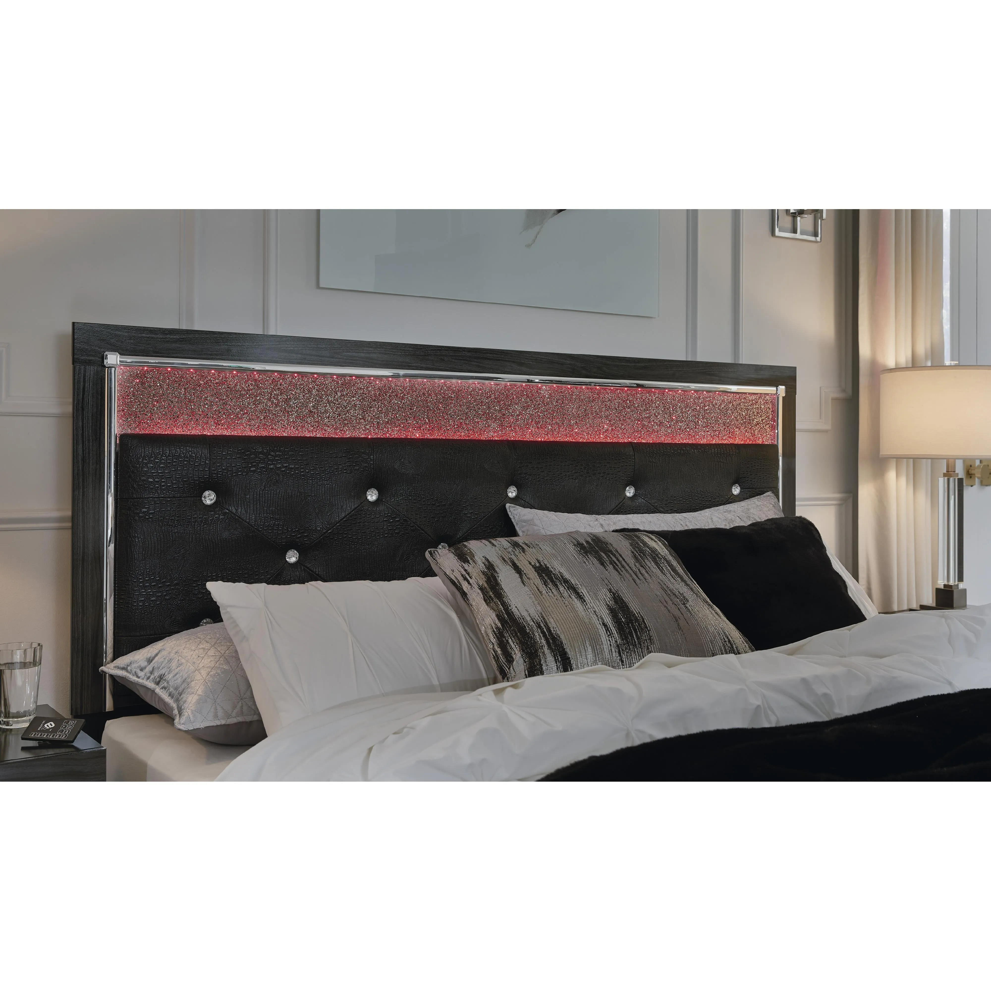 Signature Design by Ashley Kaydell King Upholstered Panel Bed with Storage B1420-158/B1420-56S/B1420-97