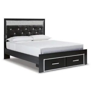 Signature Design by Ashley Kaydell Queen Upholstered Panel Bed with Storage B1420-157/B1420-54S/B1420-96