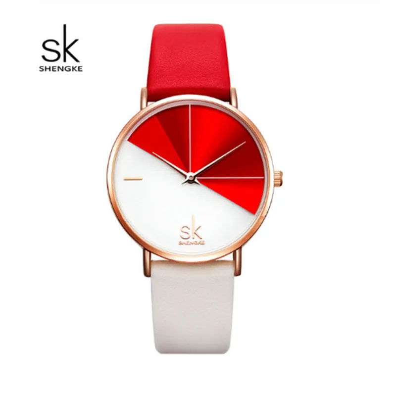 SK Fashion Creative Mesh Strap Women's Watch Women's Two-Color Belt Style Rose Gold Women's Watch