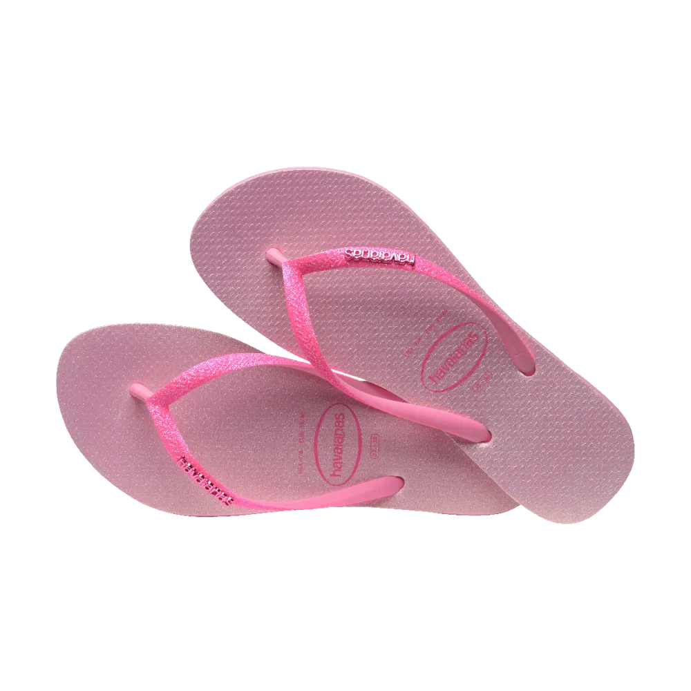 Slim Glitter Iridescent Flip Flops