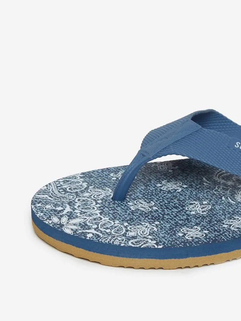 SOLEPLAY Blue Printed Flip-Flops