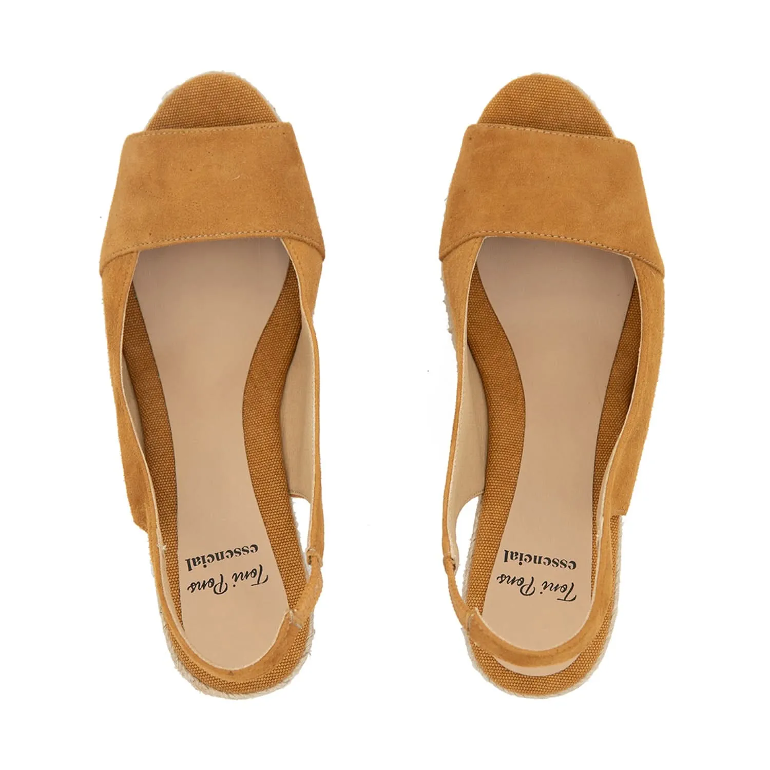 Suede Leather Open Toe Wedge Espadrille for Women - Monza-A