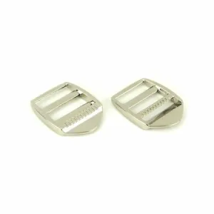 Two Ladder Lock Slider Buckles 1" Nickel - Sallie Tomato