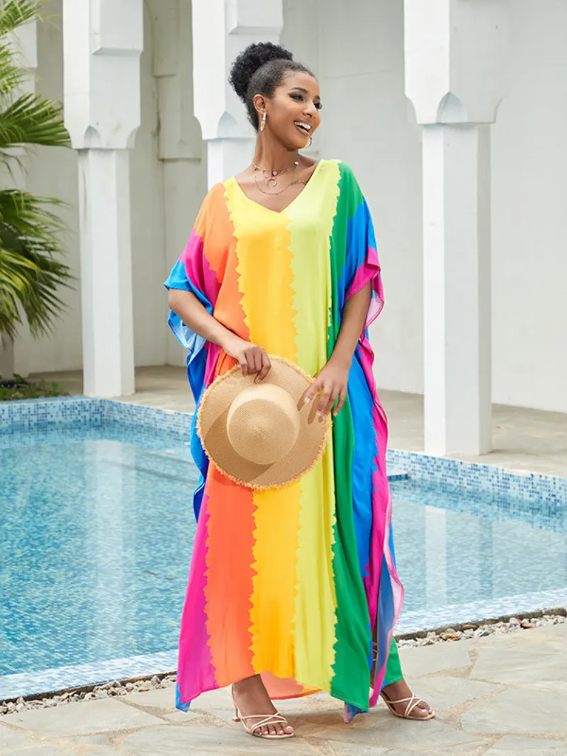 Women's  Stylish Beach Wear Rayon Kaftan Dress