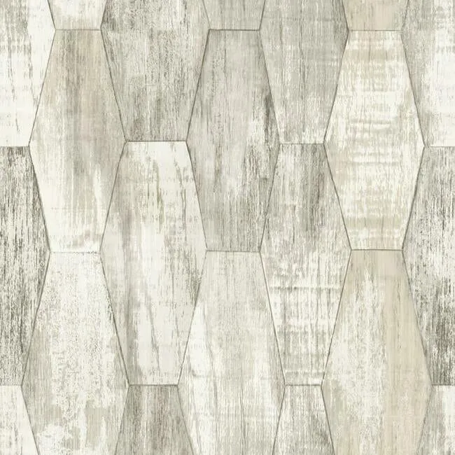 Wood Hexagon Tile Peel & Stick Wallpaper