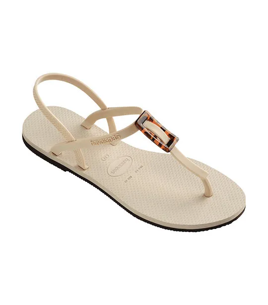 You Paraty Buckle Turtle Sandals Beige