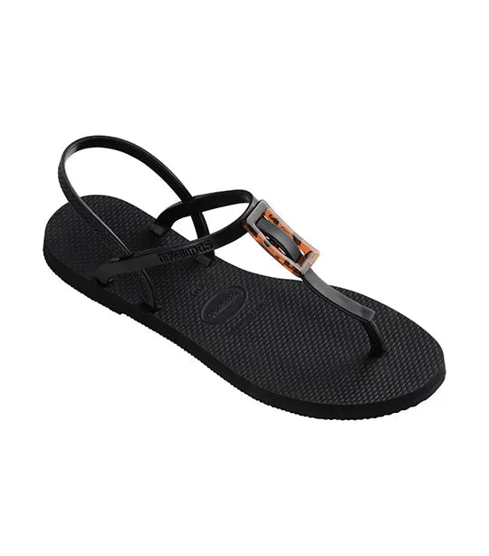 You Paraty Buckle Turtle Sandals Black