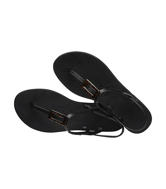 You Paraty Buckle Turtle Sandals Black