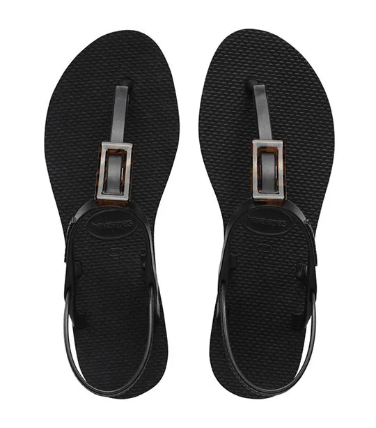 You Paraty Buckle Turtle Sandals Black