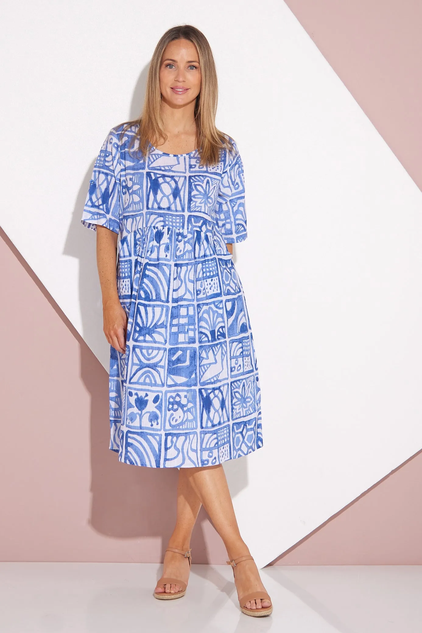 Yvonne Dress - Block Blue